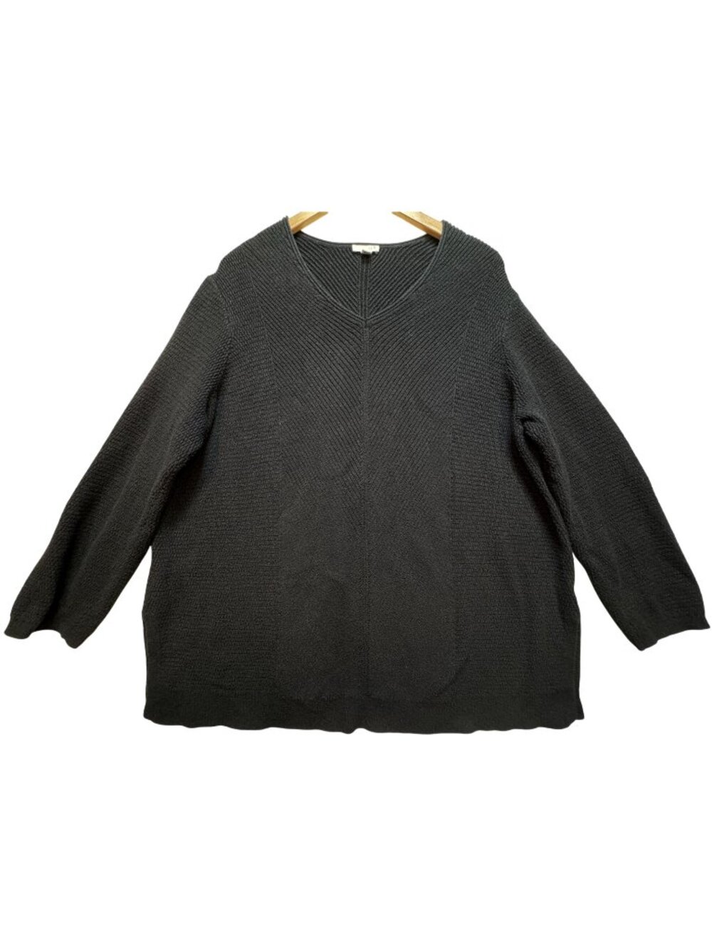 J.Jill Women's Pullover Tunic Sweater Knit Long Sleeve Size XL Black Stretch